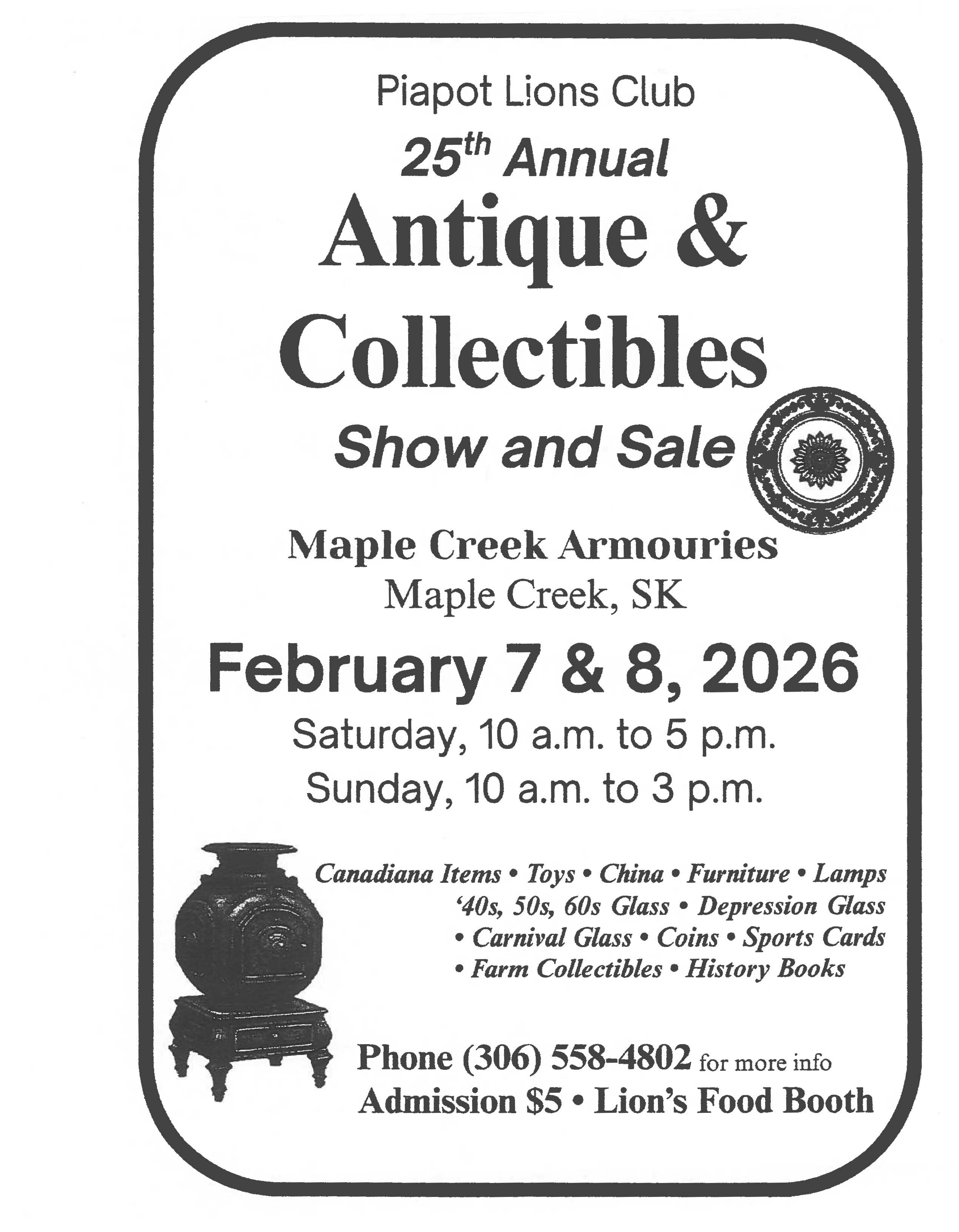 Piapot Lions Club Antique & Collectibles Show & Sale